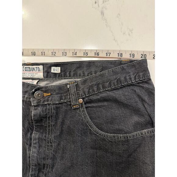 ECKO UNLTD Men's Black Denim Jean Shorts size 40 Hang em High y2k - Picture 8 of 8